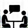Icon representing a consultation meeting.