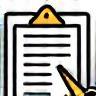 Icon representing filling out a form.